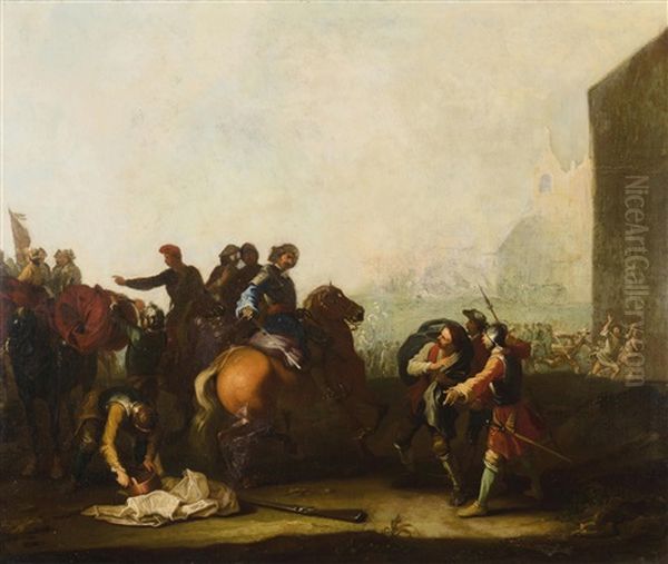 Plundernde Soldaten Oil Painting by Georg Philipp Rugendas the Elder