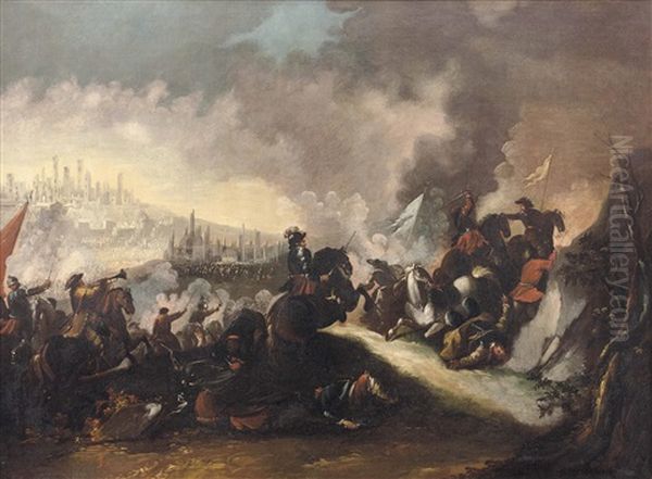 Reitergefecht Vor Belagerten Stadten by Georg Philipp Rugendas the Elder