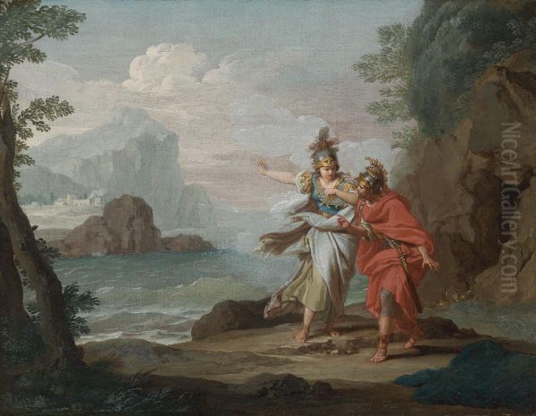 Athena Appearing To Odysseus To Reveal The Island Of Ithaca Oil Painting by Giuseppe Bottani