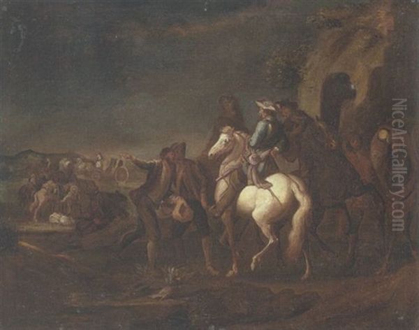 Aufbruch Aus Dem Lager Oil Painting by Georg Philipp Rugendas the Elder