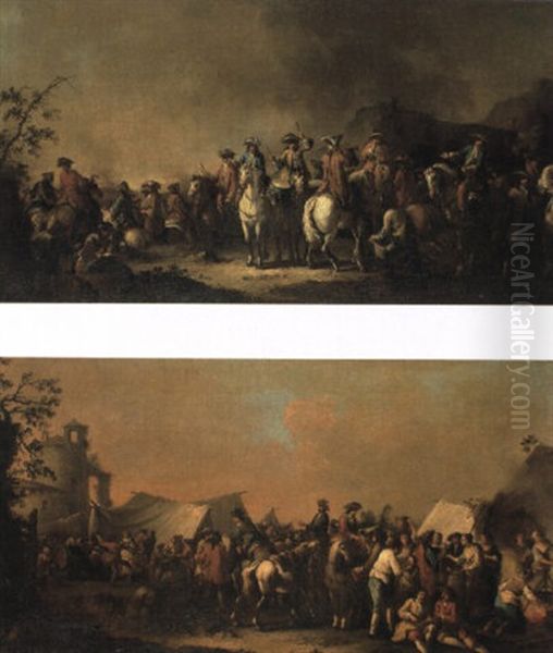 La Halte De La  Cavalerie Oil Painting by Georg Philipp Rugendas the Elder