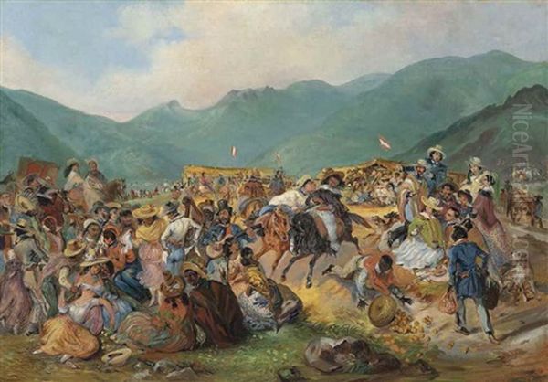 The Fiesta Of San Juan In Amencaes Oil Painting by Johann Moritz Rugendas