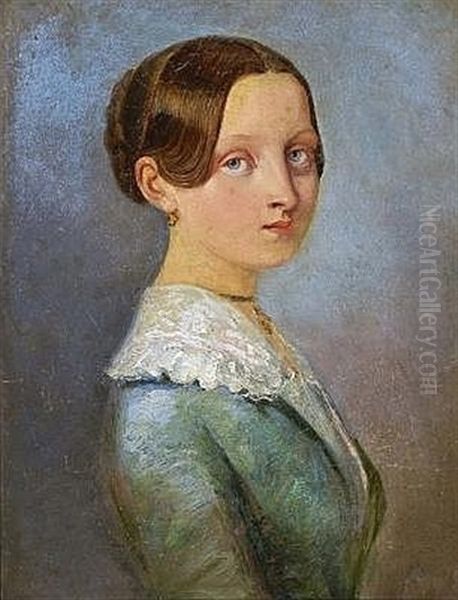 Bildnis Einer Jungen Dame Oil Painting by Johann Moritz Rugendas