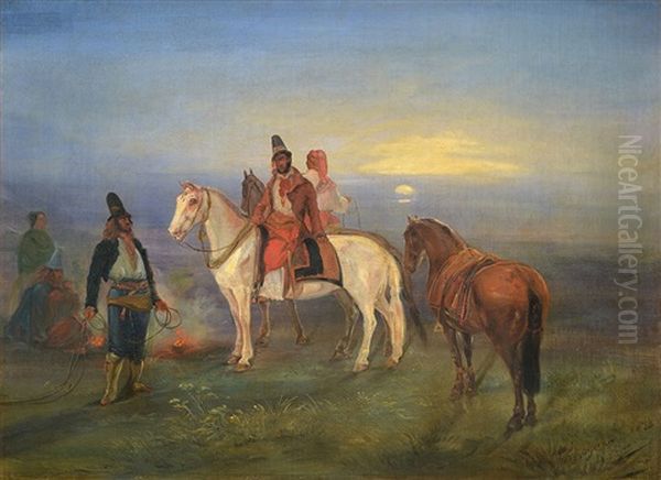 Costumbres Argentinas Oil Painting by Johann Moritz Rugendas