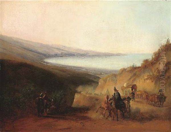 Valparaiso From The Road To Santiago Oil Painting by Johann Moritz Rugendas