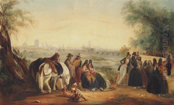 Figures By A River, Lima Beyond Oil Painting by Johann Moritz Rugendas