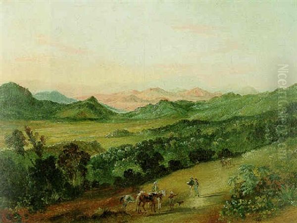 El Camino A Morelia En El Valle De Angangueo Con El Cerro San Andres Al Fondo Oil Painting by Johann Moritz Rugendas