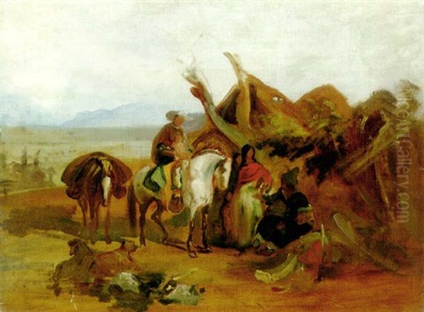 Campesinos Oil Painting by Johann Moritz Rugendas