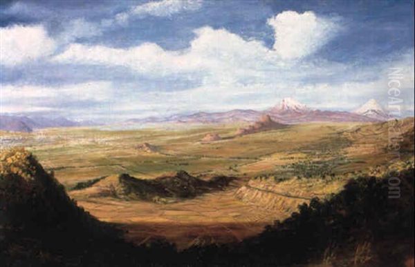 The Valley Of Mexico Oil Painting by Johann Moritz Rugendas