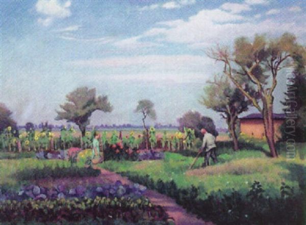 Bauerngarten Oil Painting by Clara Ruhle