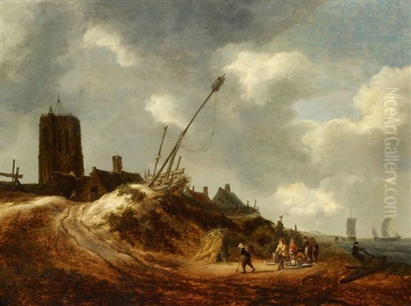 A View Of Egmond Oil Painting by Isaak van Ruisdael