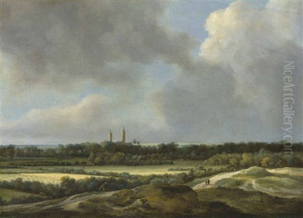 An Extensive Landscape With Grain Fields, Heemstede Beyond Oil Painting by Jacob Van Ruisdael