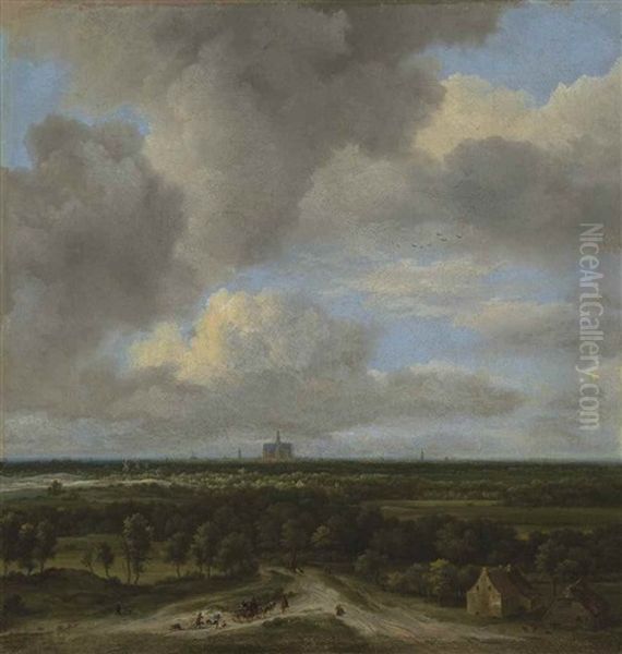 View Of Haarlem Oil Painting by Jacob Van Ruisdael