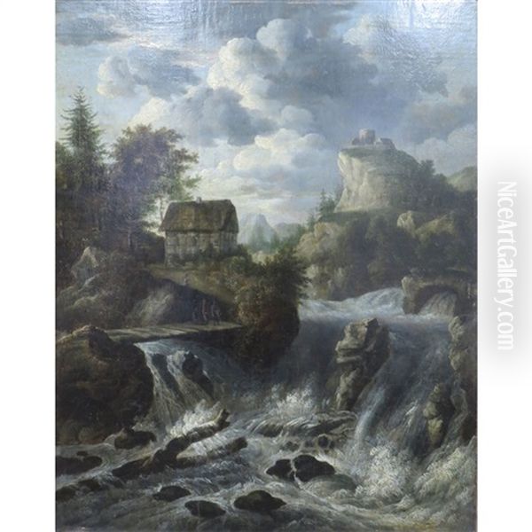 The Waterfall Oil Painting by Jacob Van Ruisdael