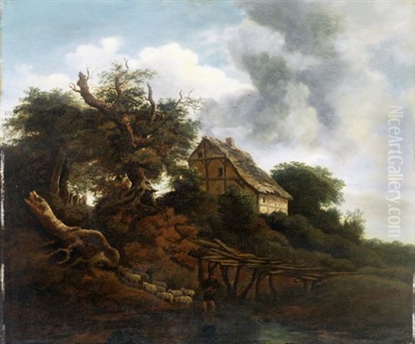 Gehoft Am Waldrand Oil Painting by Jacob Van Ruisdael