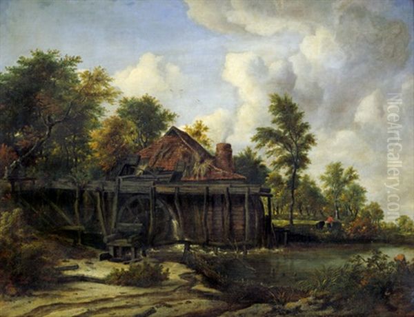 Wassermuhle Am Waldrand Oil Painting by Jacob Van Ruisdael