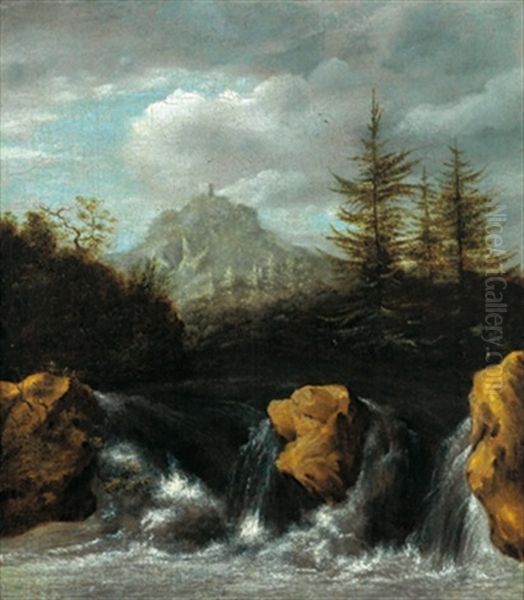 Wasserfall Im Gebirge Oil Painting by Jacob Van Ruisdael