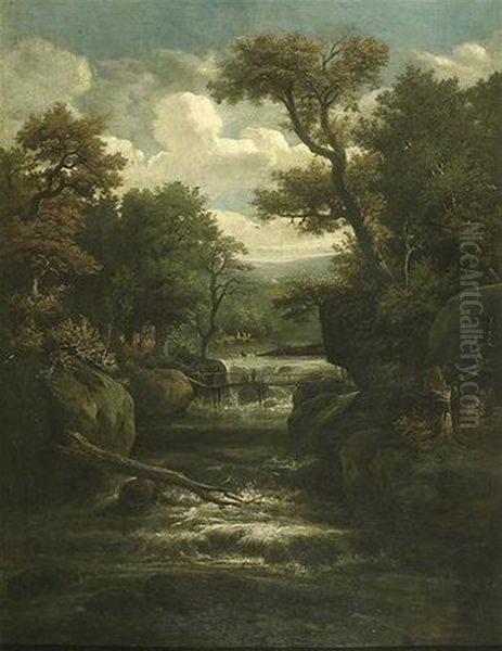 Riviere Avec Cascade Dans Un Paysage Rocheux Oil Painting by Jacob Van Ruisdael