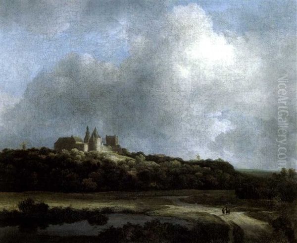 Ansicht Von Schloss Bentheim Oil Painting by Jacob Van Ruisdael