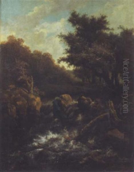 Paysage Au Torrent Oil Painting by Jacob Van Ruisdael