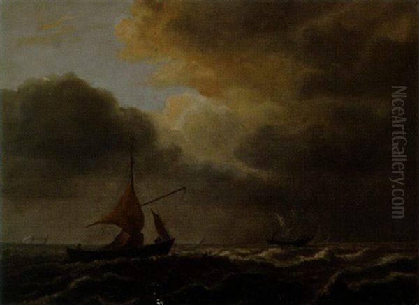 Marinmotiv Med Segelfartyg Oil Painting by Jacob Van Ruisdael