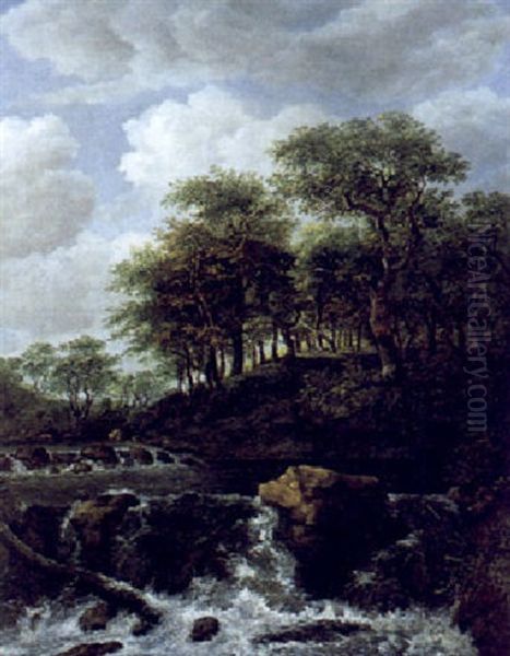 Waldlandschaft Mit Einem Sturzbach Oil Painting by Jacob Van Ruisdael