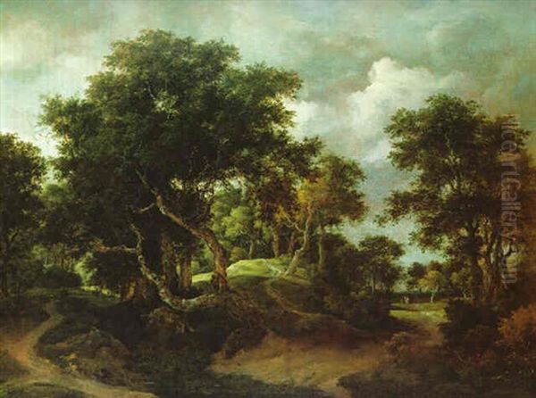 Grose Waldlandschaft Mit Figuren Oil Painting by Jacob Van Ruisdael