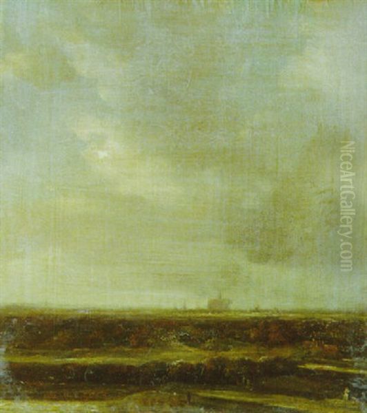 Landscape With Distant View Of Haarlem Oil Painting by Jacob Van Ruisdael