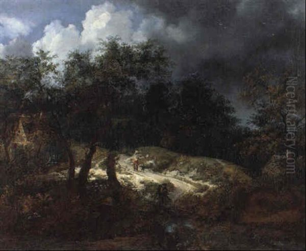 Waldlandschaft Mit Aufsteigendem Gewitter by Jacob Van Ruisdael