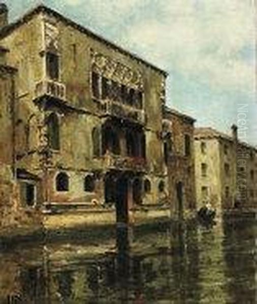 Palazzo Dei Mori - Venezia Oil Painting by Giuseppe Bottero