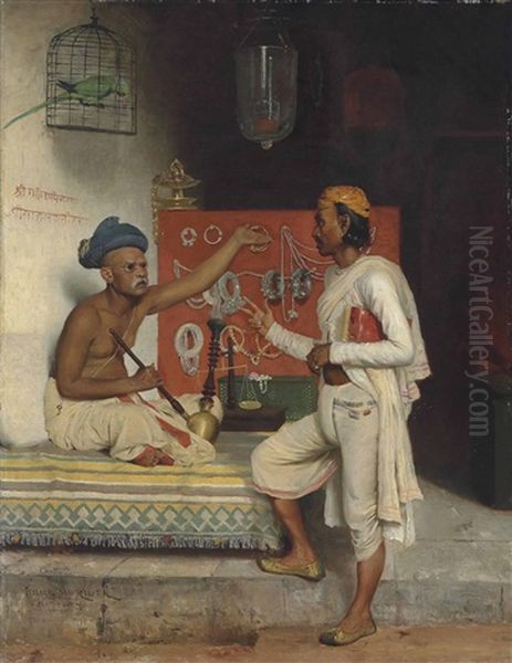 A Street Seller In Bombay Oil Painting by Horace Van Ruith