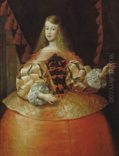 Bildnis Der Habsburgischen Infantin Margarita Teresa Von Spanien Oil Painting by Francisco Ignacio Ruiz de la Iglesia