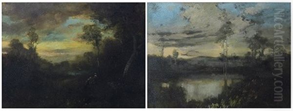 Landscapes At Sunset (2 Works) by Benigino Yamero Ruiz