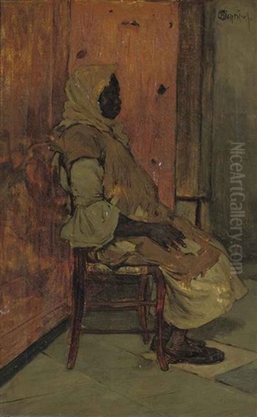 A Seated Lady Oil Painting by Henry Pieter Edward Rul