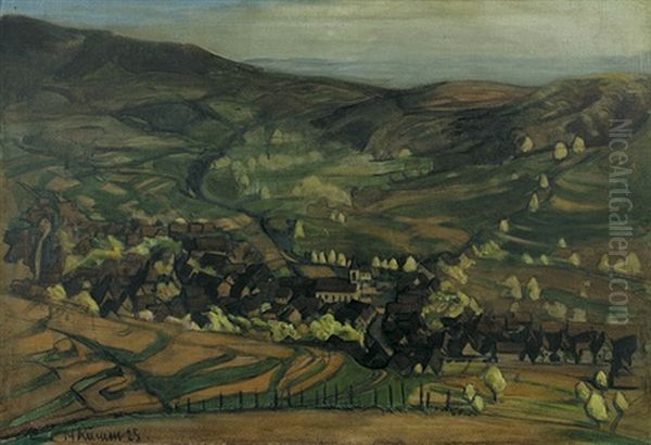 Blick Auf Das Kaiserstuhler Winzerdorf Achkarren by August Rumm