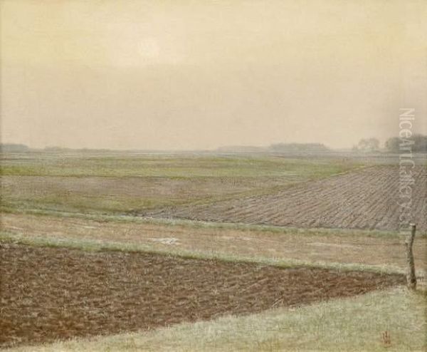 Lower Rhine Landscape Oil Painting by Herbert Bottger