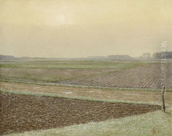 Niederrheinlandschaft Oil Painting by Herbert Bottger