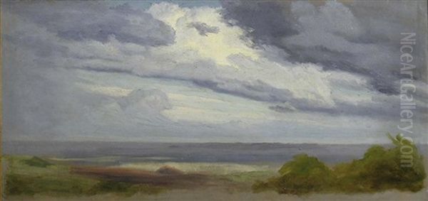 Ciel Et Nuages - Esquisse Oil Painting by Gotfred Christian Rump