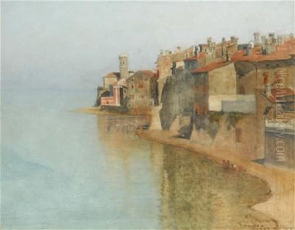 Hauser In Der Bucht Oil Painting by Franz Rumpler