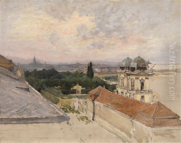 Ausblick Aus Der Wohnung Des Kunstlers Oil Painting by Franz Rumpler