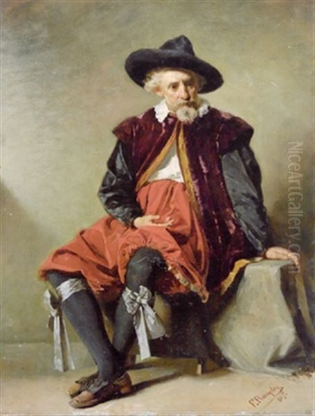 Sitzender Mann Oil Painting by Franz Rumpler