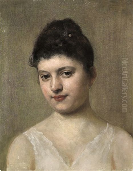 Portrait Einer Jungen Frau Oil Painting by Franz Rumpler