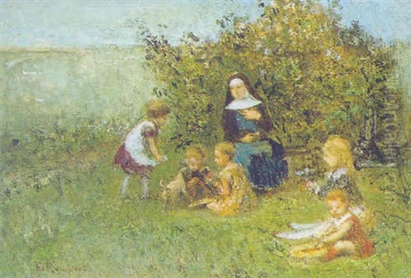 Im Klostergarten Oil Painting by Franz Rumpler