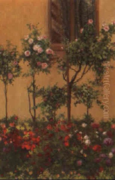 Im Rosengarten Oil Painting by Franz Rumpler