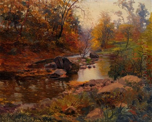 Autumn Forest Oil Painting by Mikhail Rundaltsov