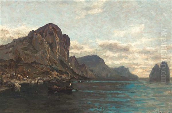 Capri Ostseite Morgenstimmung Oil Painting by Julius Friedrich Ludwig Runge