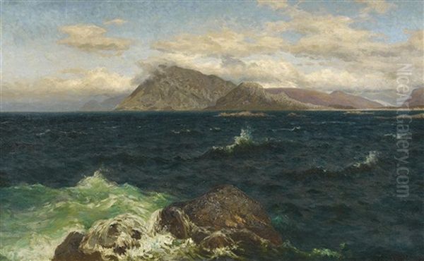 Norwegische Kustenlandschaft Oil Painting by Julius Friedrich Ludwig Runge