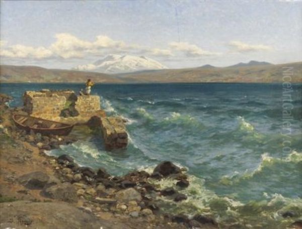 Vue De La Mer (caspienne?) by Julius Friedrich Ludwig Runge