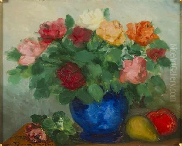 Roses Oil Painting by Jalmari Ruokokoski