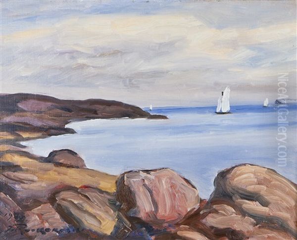 A Shore Oil Painting by Jalmari Ruokokoski